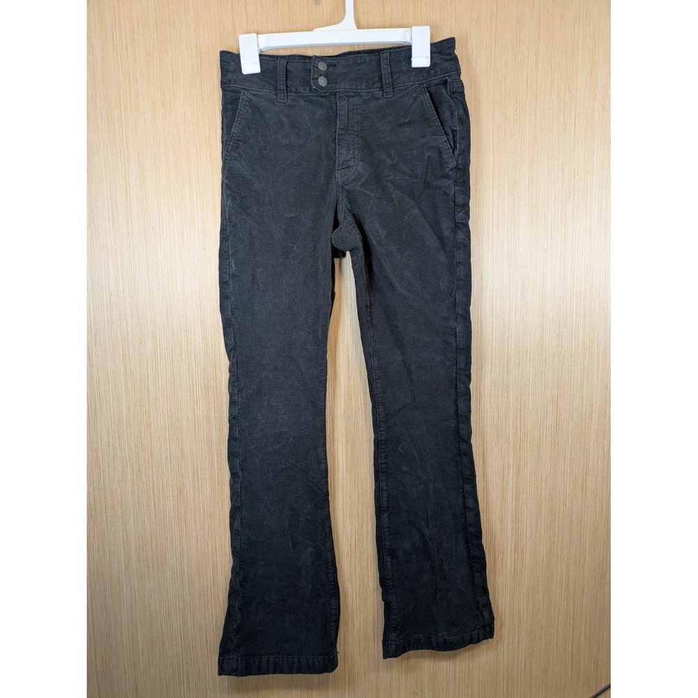 American Eagle Womens Black Corduroy Bootcut Pants Low Rise Size 6 AL6